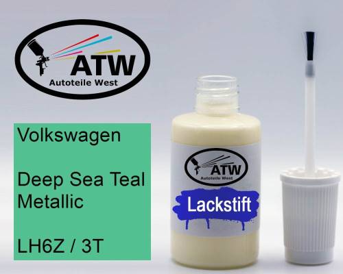 Volkswagen, Deep Sea Teal Metallic, LH6Z / 3T: 20ml Lackstift, von ATW Autoteile West.